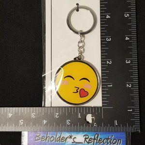 NEW 2" Emoji Key Chain (Ring) in Blushed Kissy Face